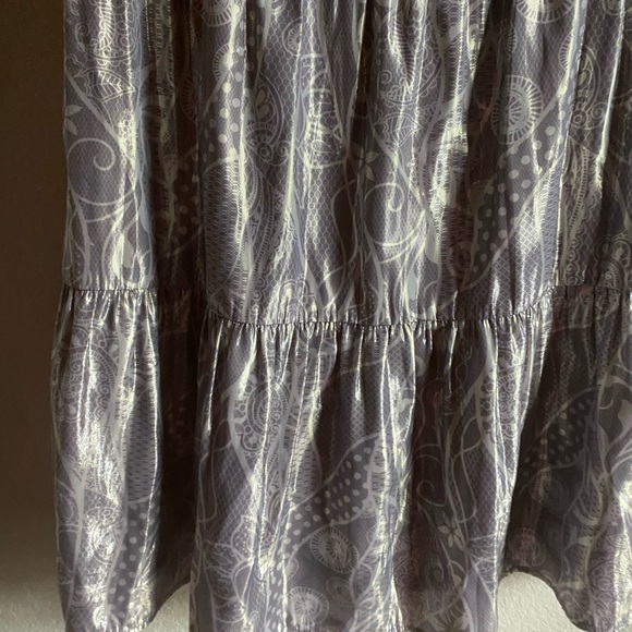 Marie Oliver Metallic Printed Tent Babydoll Tiered Ruffle Sleeves Retro Dress XS - Picture 15 of 15